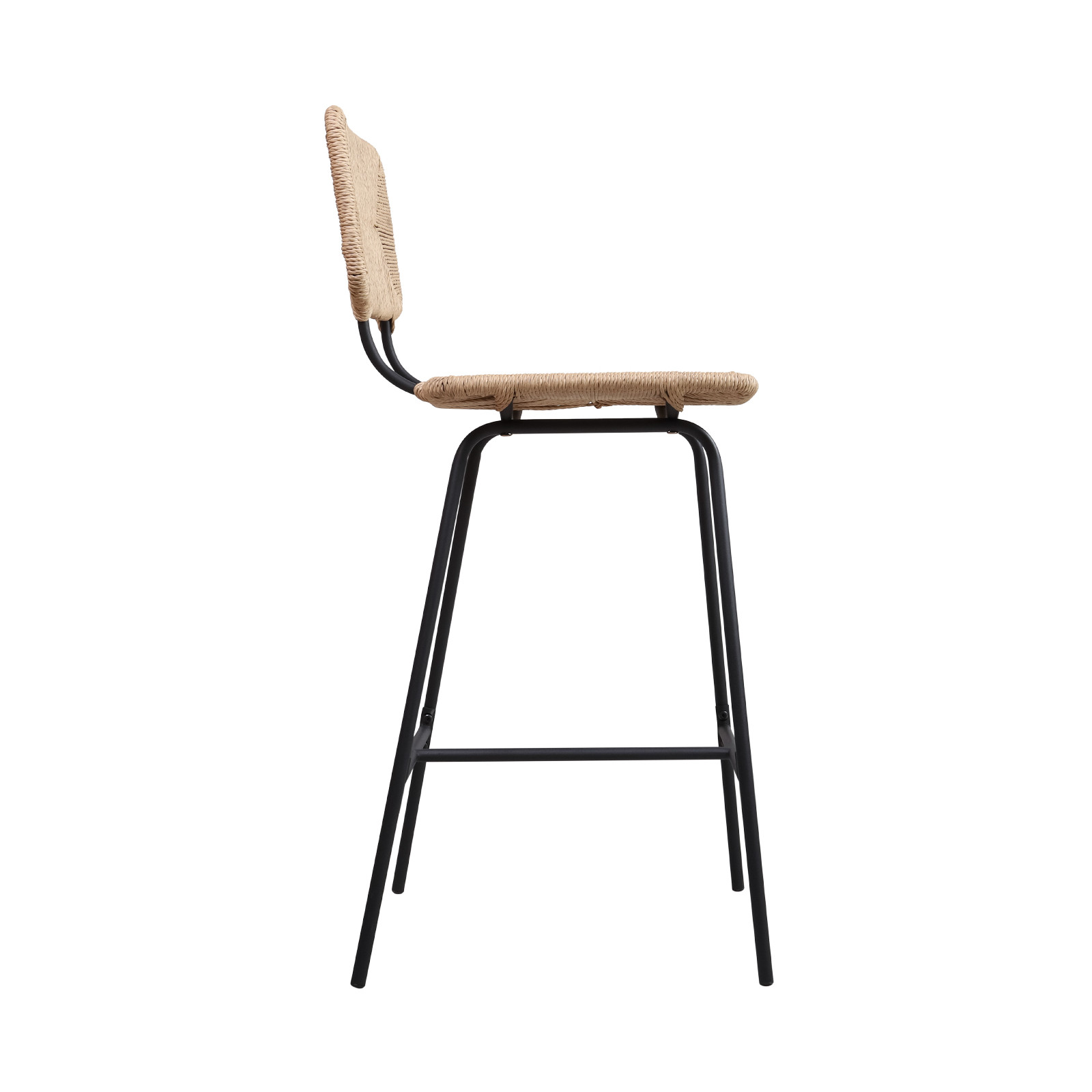 Tabourets de Bar Îlot Central Corde tressée et Métal - Coloris Naturel TIDRA | Lot de 2 Tabourets de Bar Îlot Central Corde tressée et Métal - Coloris Naturel TIDRA | Lot de 2