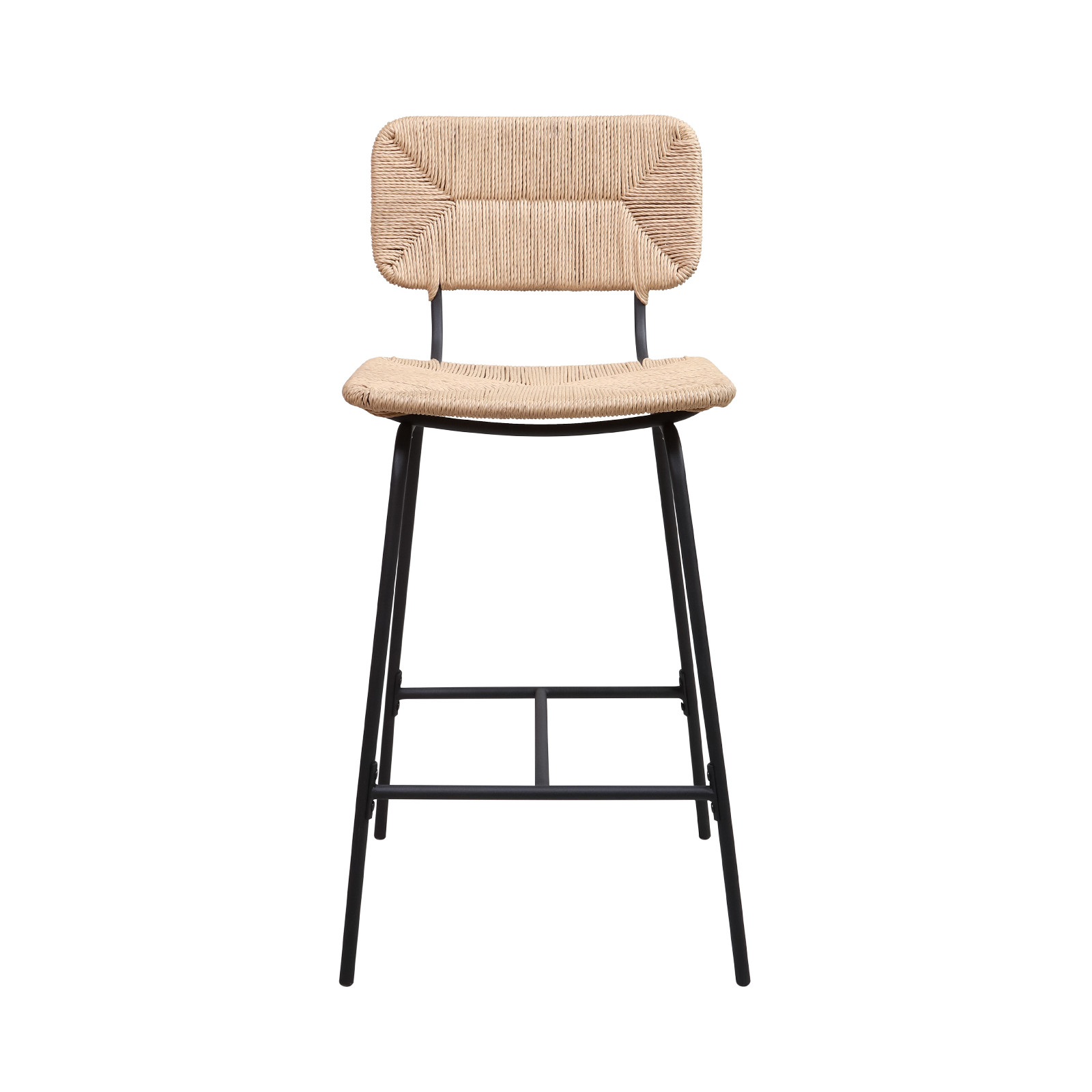 Tabourets de Bar Îlot Central Corde tressée et Métal - Coloris Naturel TIDRA | Lot de 2 Tabourets de Bar Îlot Central Corde tressée et Métal - Coloris Naturel TIDRA | Lot de 2