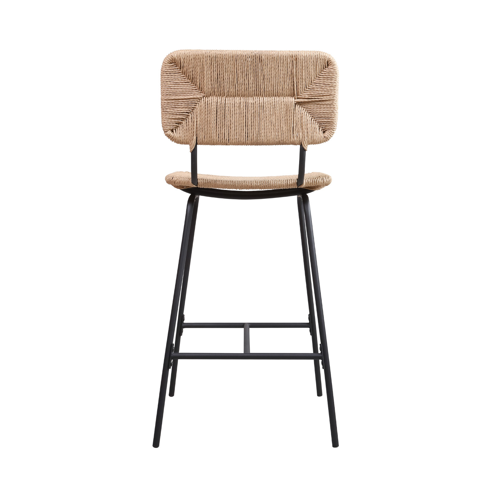 Tabourets de Bar Îlot Central Corde tressée et Métal - Coloris Naturel TIDRA | Lot de 2 Tabourets de Bar Îlot Central Corde tressée et Métal - Coloris Naturel TIDRA | Lot de 2