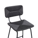 Tabourets de Bar Îlot Central Corde tressée et Métal - Coloris Noir carbone TIDRA | Lot de 2