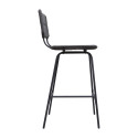 Tabourets de Bar Îlot Central Corde tressée et Métal - Coloris Noir carbone TIDRA | Lot de 2