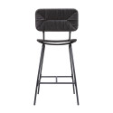 Tabourets de Bar Îlot Central Corde tressée et Métal - Coloris Noir carbone TIDRA | Lot de 2