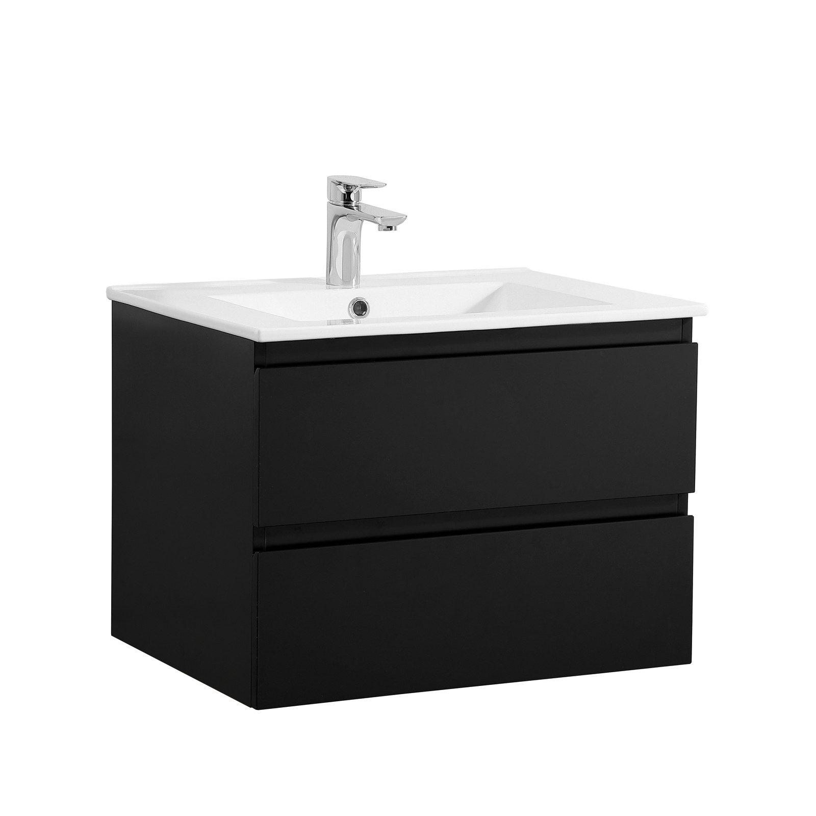 Meuble Salle de Bain 60 cm Suspendu Noir Carbone + Miroir SORRENTO Meuble Salle de Bain 60 cm Suspendu Noir Carbone + Miroir SORRENTO