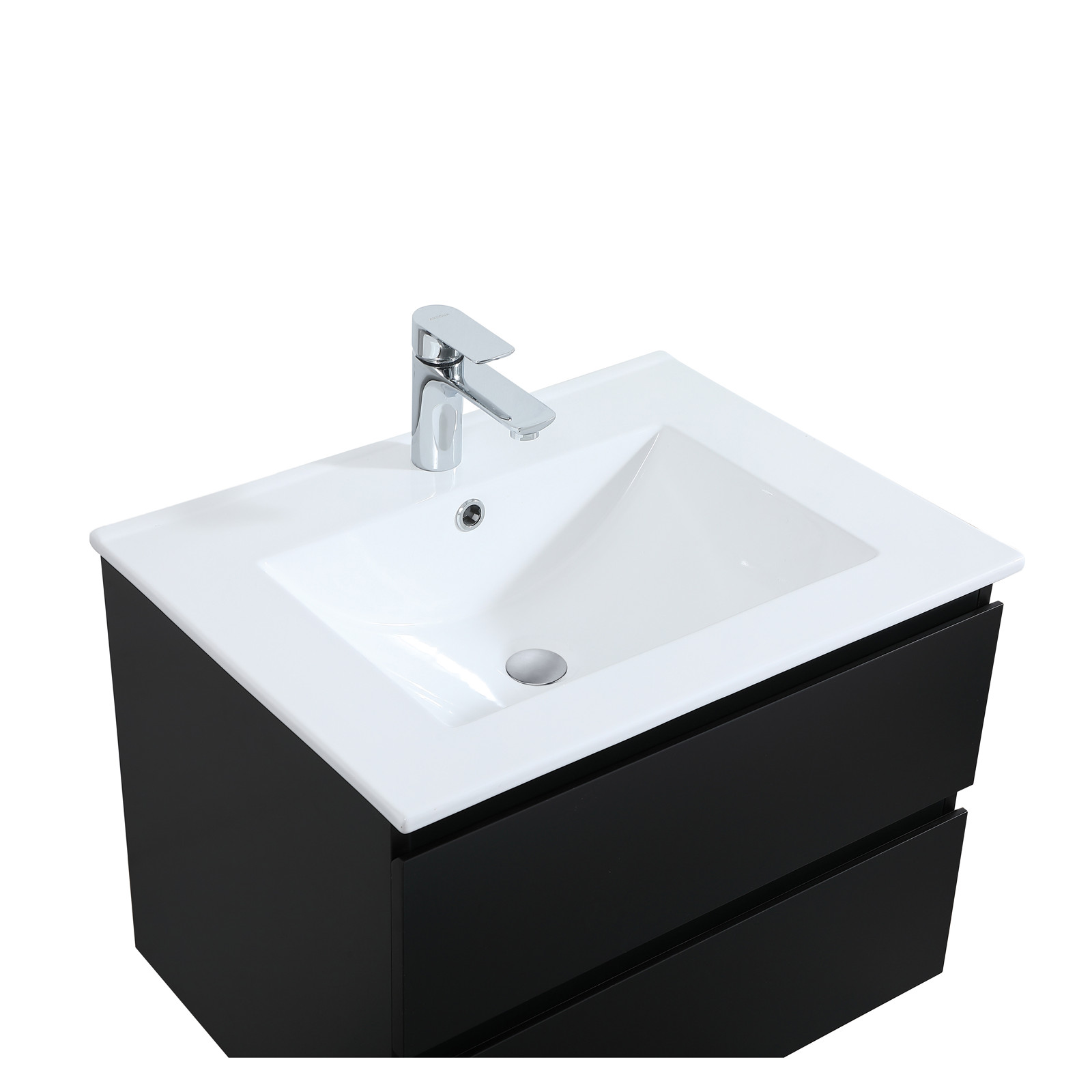 Meuble Salle de Bain 60 cm Suspendu Noir Carbone + Miroir SORRENTO Meuble Salle de Bain 60 cm Suspendu Noir Carbone + Miroir SORRENTO