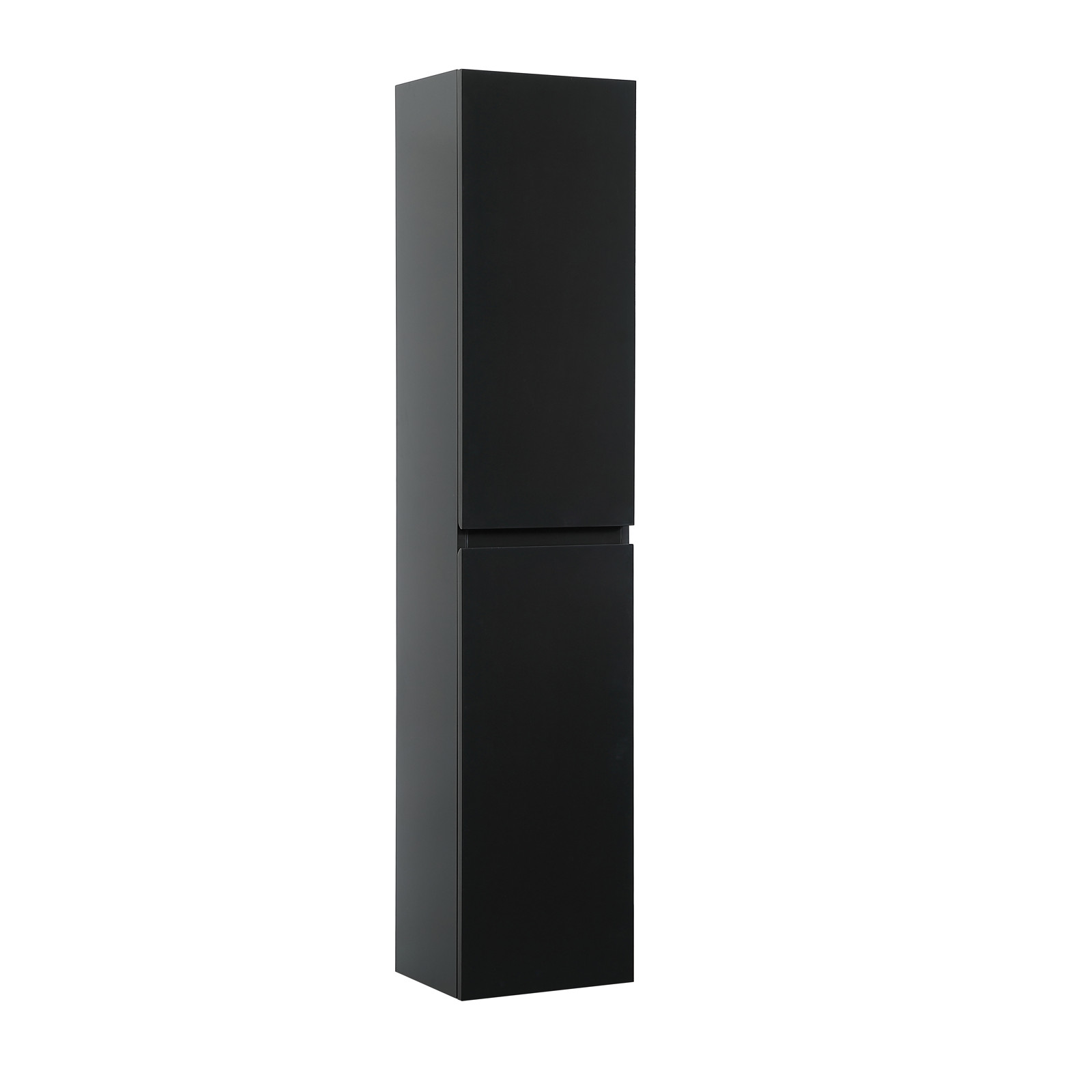 Meuble Salle de Bain 60 cm + Colonne Noir Carbone + Miroir SORRENTO