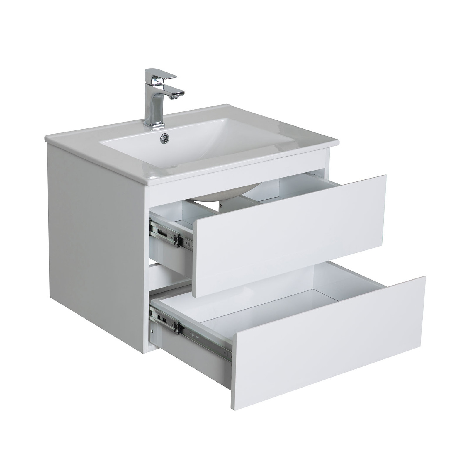 Meuble Salle de Bain 60 cm + Colonne Blanc + Miroir SORRENTO Meuble Salle de Bain 60 cm + Colonne Blanc + Miroir SORRENTO