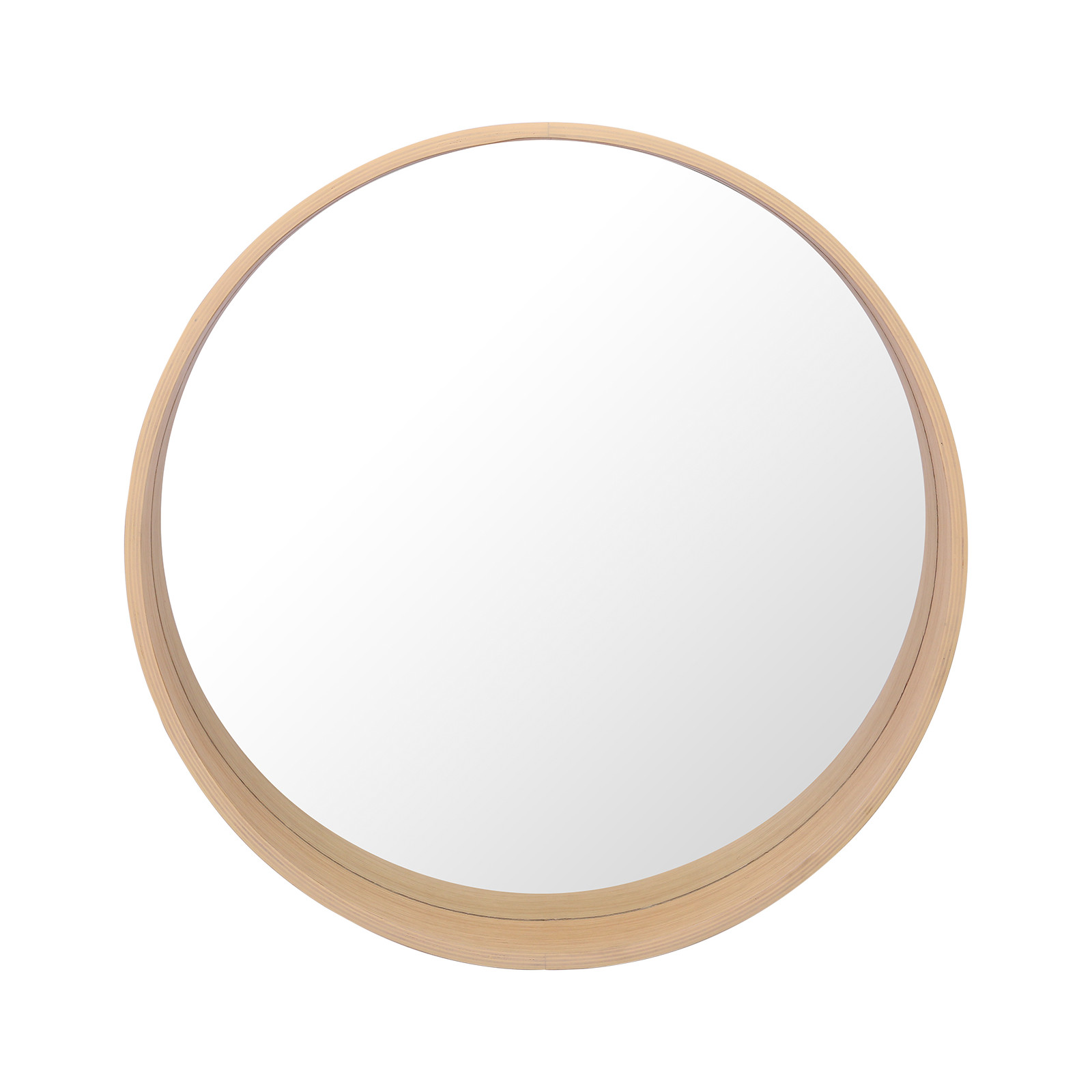 Meuble de Salle De Bain Chêne 70 cm ATOLL + Miroir Rond 60 cm + Vasque ronde 37 cm