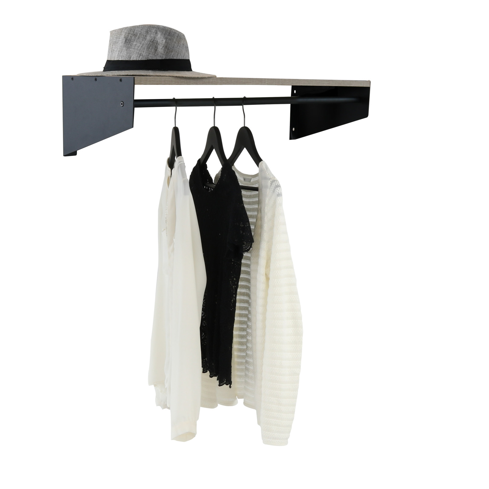 Etagère penderie murale 90 cm Métal - STEFF Etagère penderie murale 90 cm Métal - STEFF