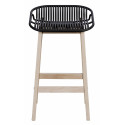 Tabourets de Bar Îlot Central Bois et Noir H65cm MALMO| Lot de 2