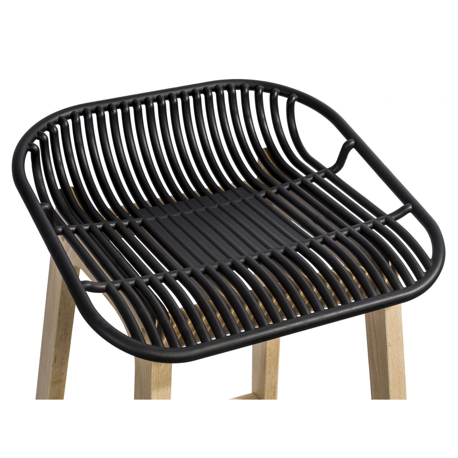 Tabourets de Bar Îlot Central Bois et Noir H65cm MALMO| Lot de 2