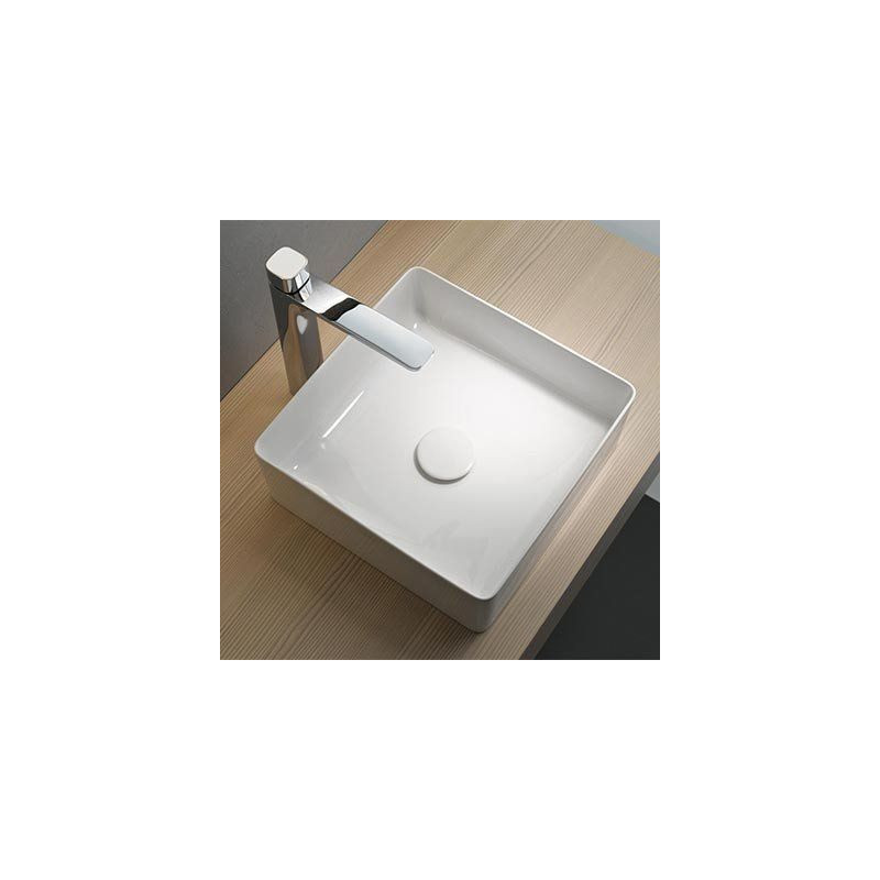 Ensemble de Salle de Bain WILL - Plan suspendu 60 cm + Equerres invisibles + Vasque + Miroir