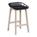 Tabourets de Bar Îlot Central Bois et Noir H65cm MALMO| Lot de 4