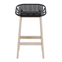 Tabourets de Bar Îlot Central Bois et Noir H65cm MALMO| Lot de 4