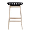 Tabourets de Bar Îlot Central Bois et Noir H65cm MALMO| Lot de 4