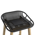 Tabourets de Bar Îlot Central Bois et Noir H65cm MALMO| Lot de 4