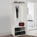Portant penderie en bois avec rangements ALEX H145 cm Portant penderie en bois avec rangements ALEX H145 cm