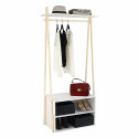 Portant penderie en bois avec rangements ALEX H145 cm Portant penderie en bois avec rangements ALEX H145 cm