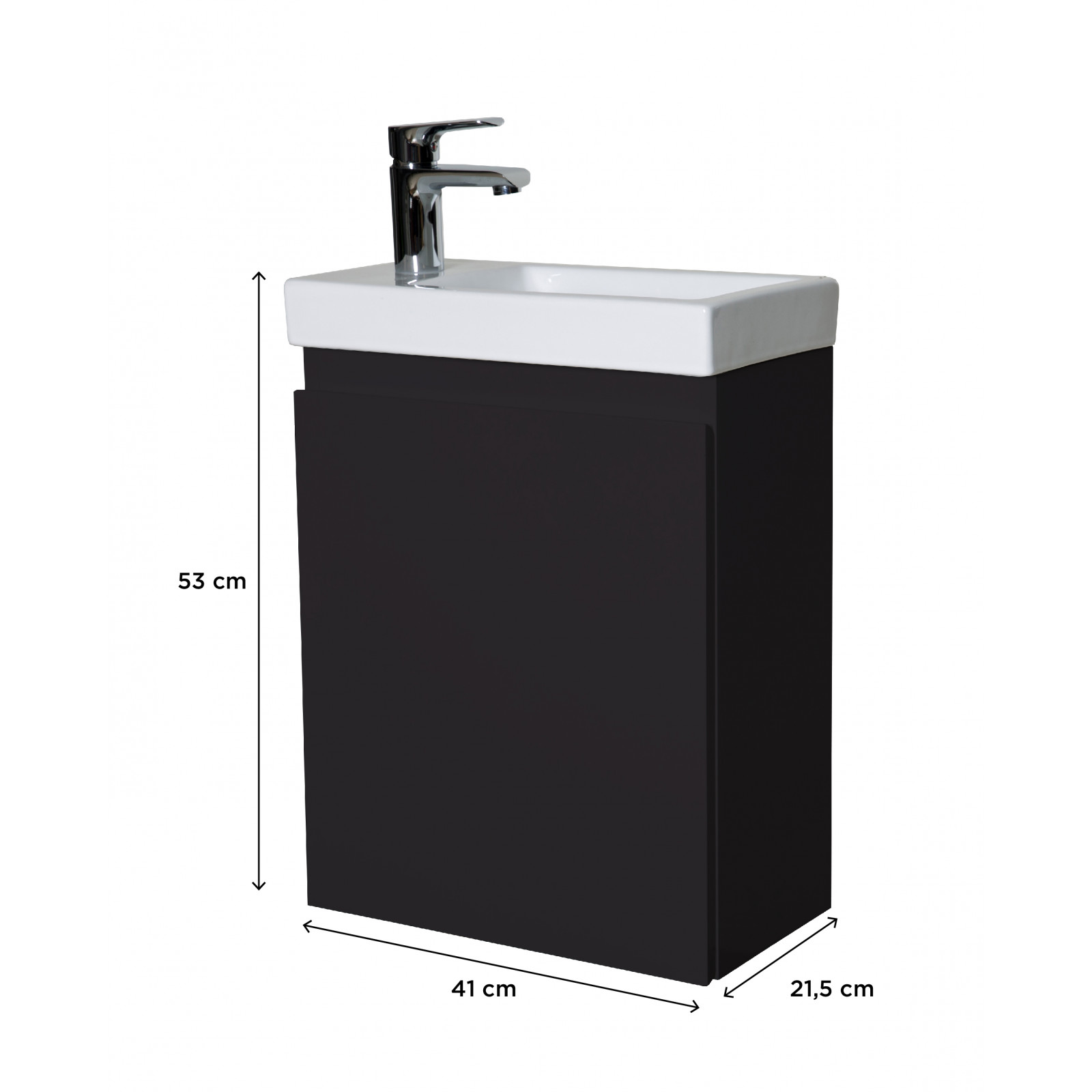 Lave-mains LISA Carbone + Robinet Chromé Lave-mains LISA Carbone + Robinet Chromé