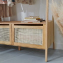 Portant vêtements en Bois et Cannage de Rotin 110 cm - ARKA