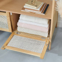 Portant vêtements en Bois et Cannage de Rotin 110 cm - ARKA
