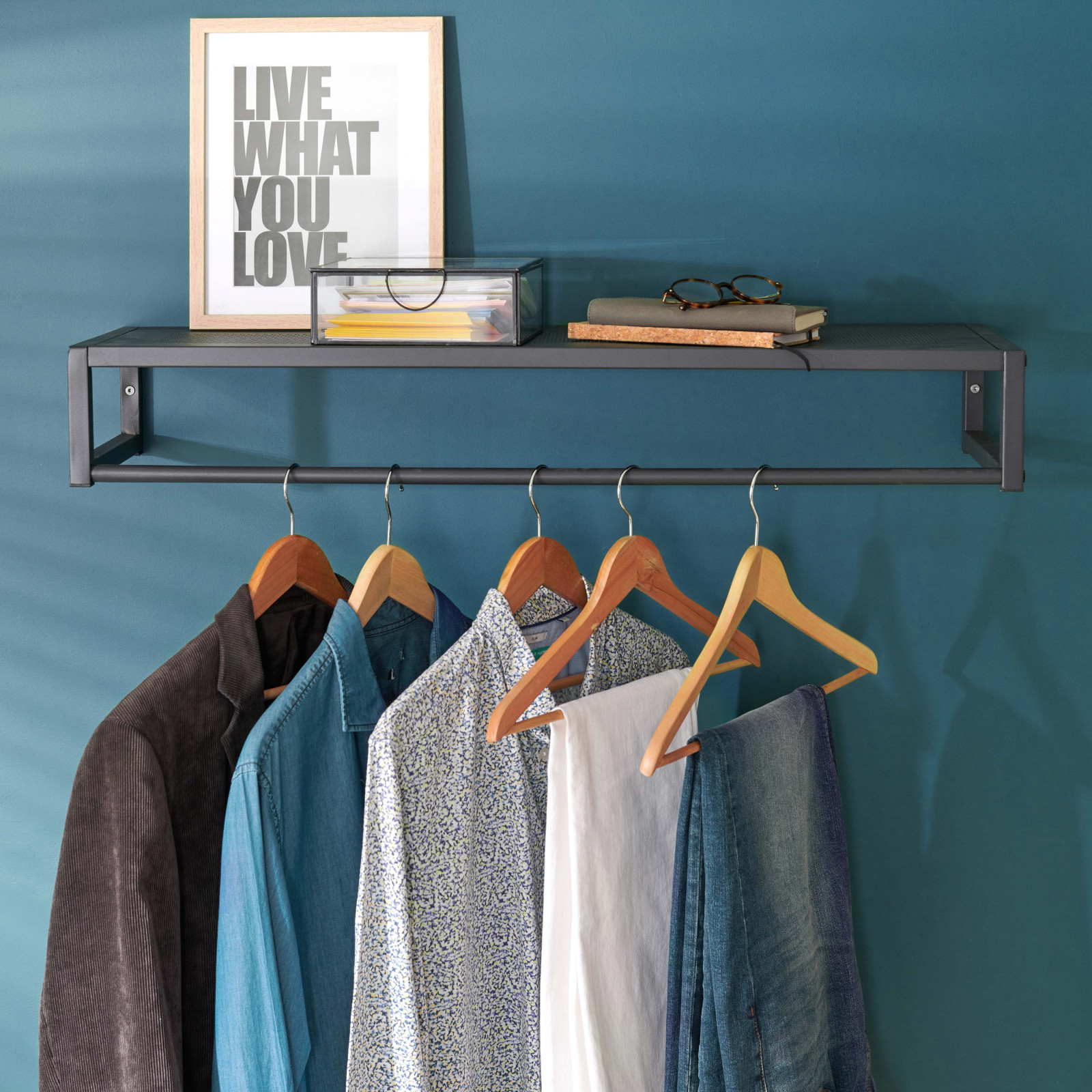 Etagère penderie murale 90 cm - GRIF