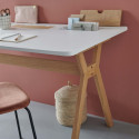 Bureau scandinave Bois/Blanc 150 cm Mobox