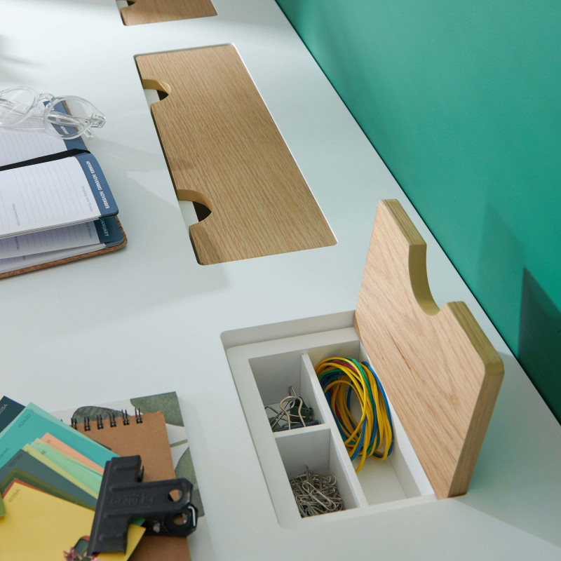 Bureau scandinave Bois/Blanc 120 cm Mobox