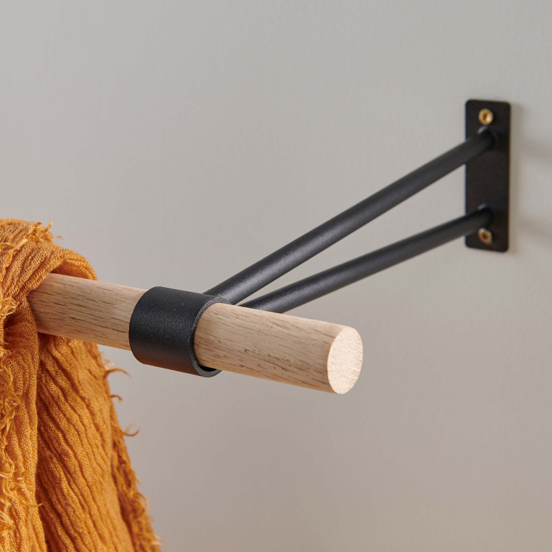 Portant penderie / barre murale Chêne YSIA