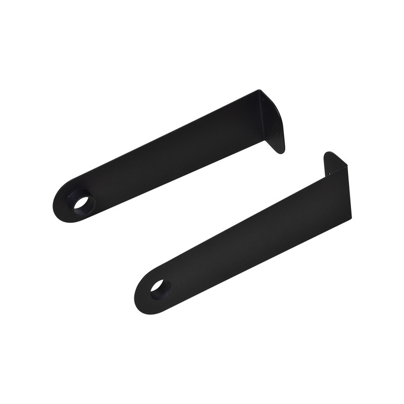 Kit penderie suspendue / portant barre murale Chêne / Métal Noir Mat 1 m - YURI