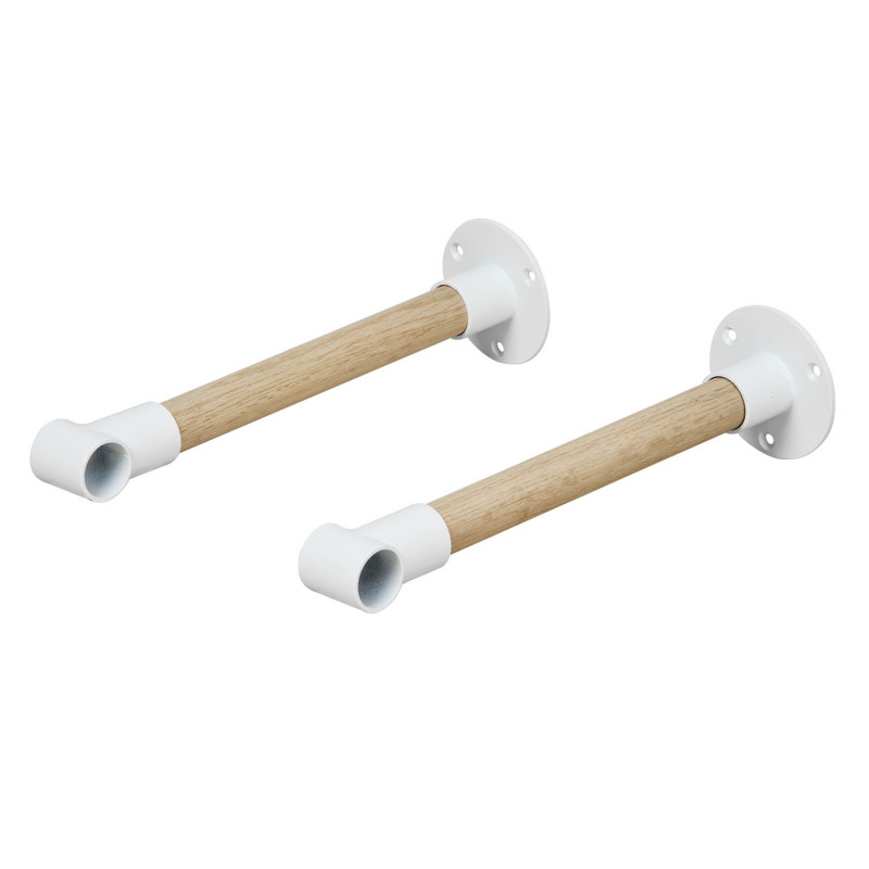 Portant penderie / barre murale Chêne / Blanc ALMA