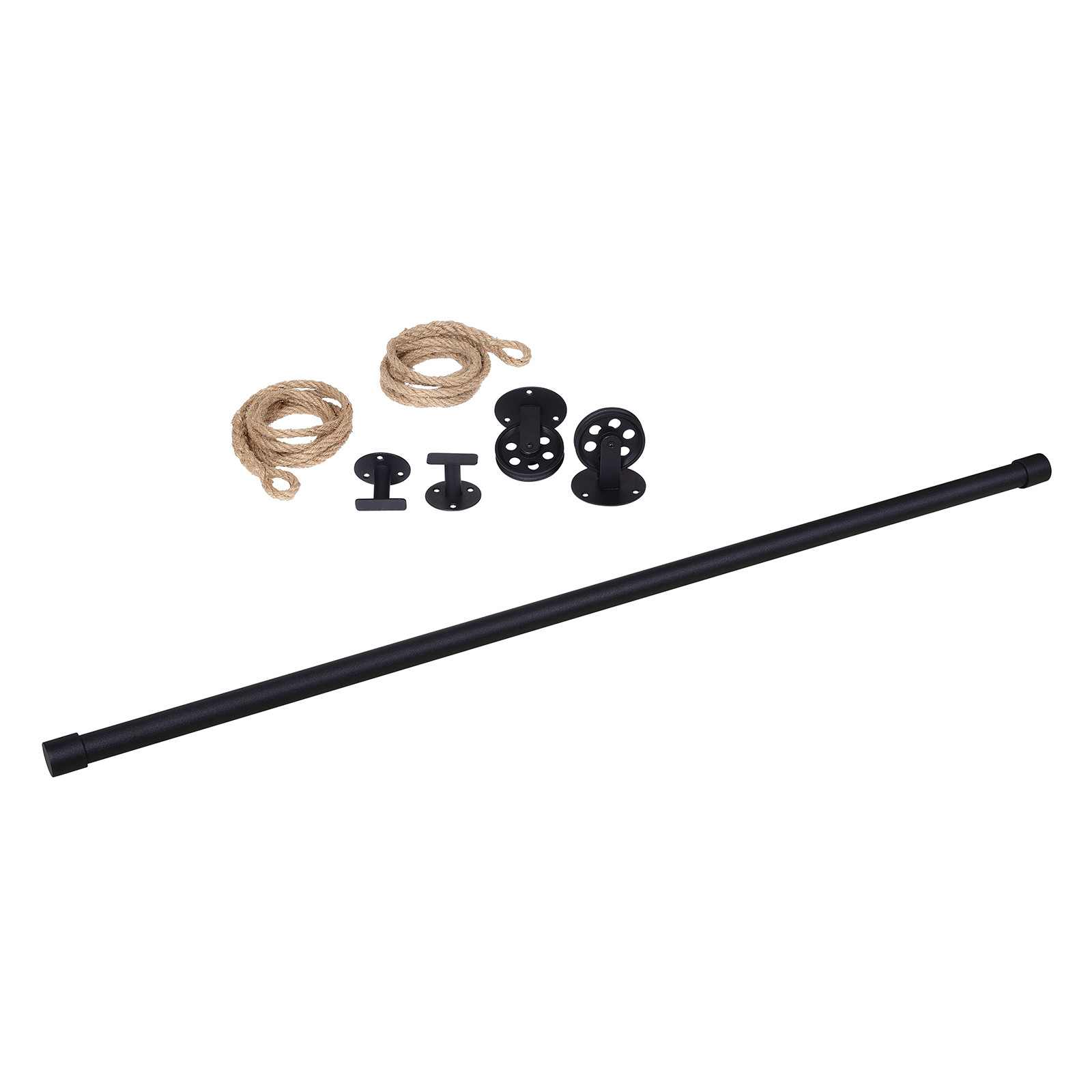 Kit penderie suspendue Industriel - Barre portant dressing sous plafond avec corde et poulie 1 m - L Kit penderie suspendue Industriel - Barre portant dressing sous plafond avec corde et poulie 1 m - L