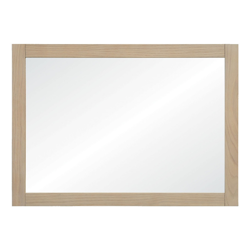 Ensemble de Salle De Bain Meuble Chêne + Colonne de rangement Chêne ATOLL + Miroir + Vasque