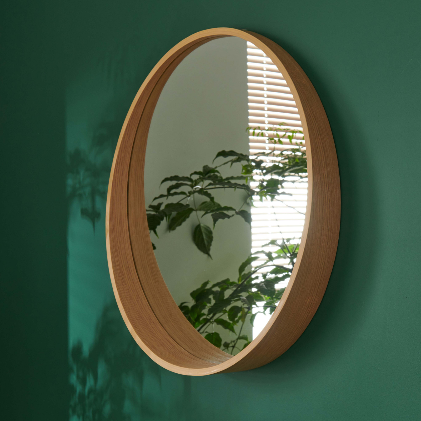 Meuble de Salle De Bain Chêne 120 cm + Colonne ATOLL + 2 Miroirs ronds 60 cm + 2 Vasques rondes 37 cm