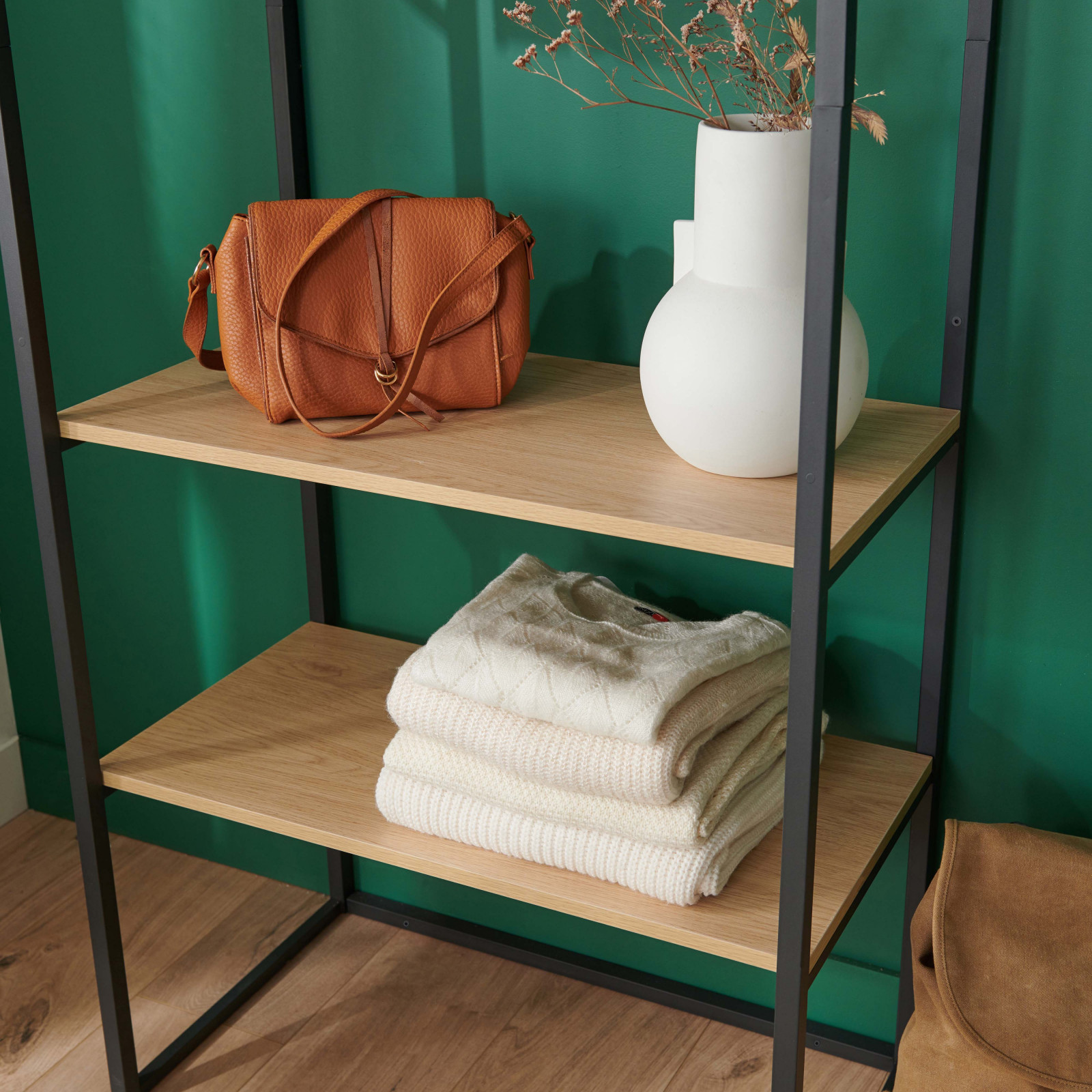 Portant Vêtements en Bois et Métal L70 x H200cm ASHTON