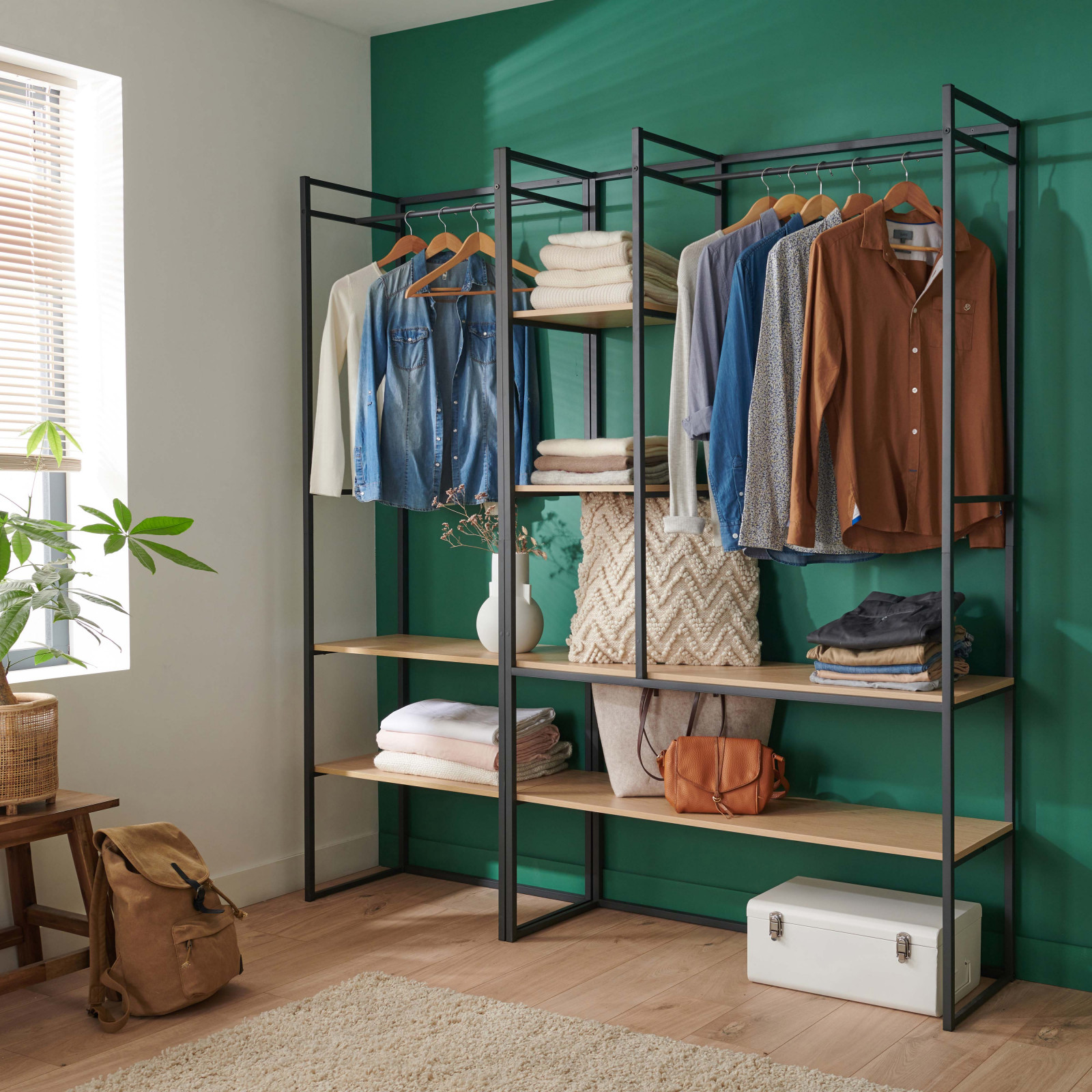 Portant Vêtements en Bois et Métal - Lot de 2 - ASHTON