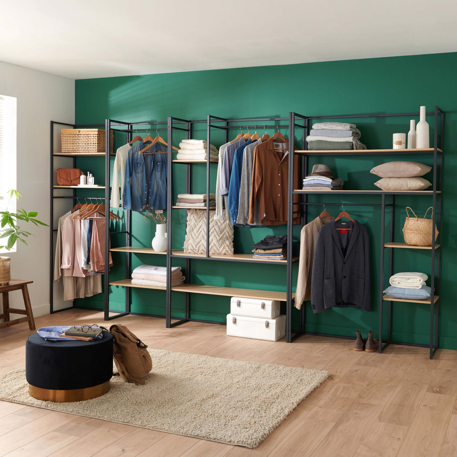 Portant Vêtements en Bois et Métal - Lot de 4 - ASHTON