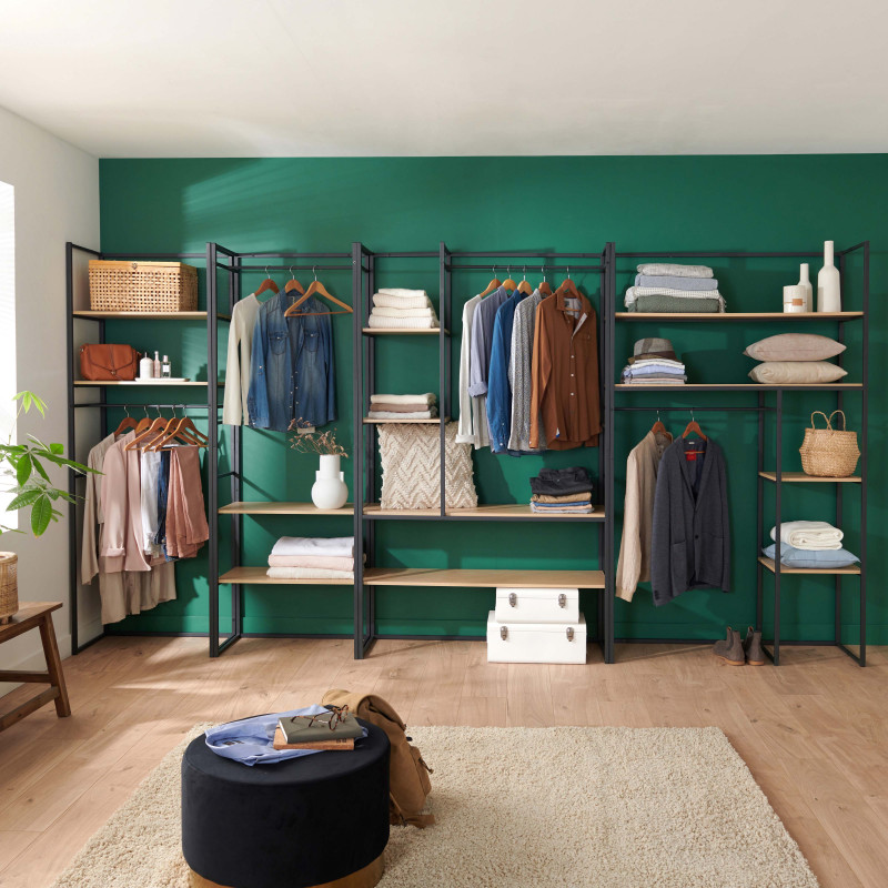 Portant Vêtements en Bois et Métal - Lot de 4 - ASHTON