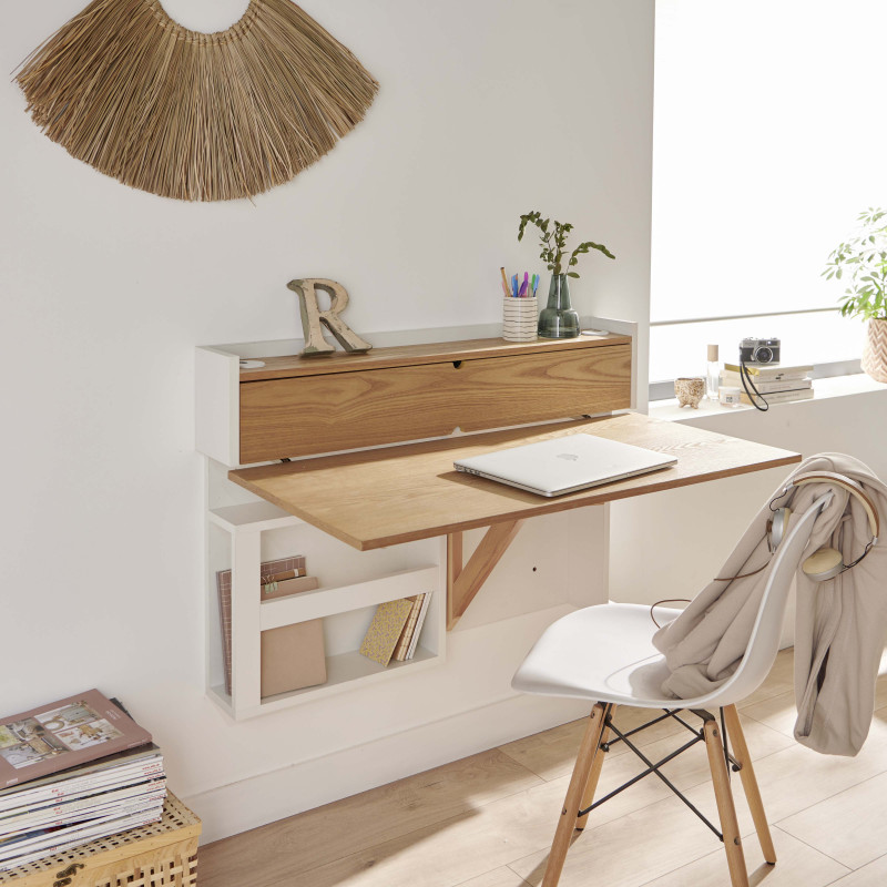 Ma chambre d'enfant bureau Ado Oslo Blanc et bois