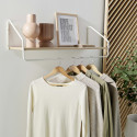 Etagère penderie murale Bois et Métal Blanc 90 cm - NELO