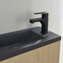 Meuble lave-mains Bois et Métal + Robinet Noir + Miroir - NOVA