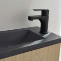 Lave-mains Métal noir et Chêne L40 x H50 NOVA