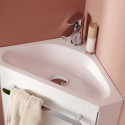 Meuble lave-mains d'angle blanc SKINO