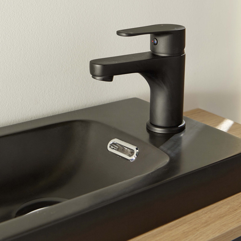 Robinet Lave-mains Noir Mat - Mitigeur eau chaude eau froide - TAP