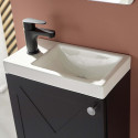 Meuble lave-mains noir carbone AVA avec robinet noir