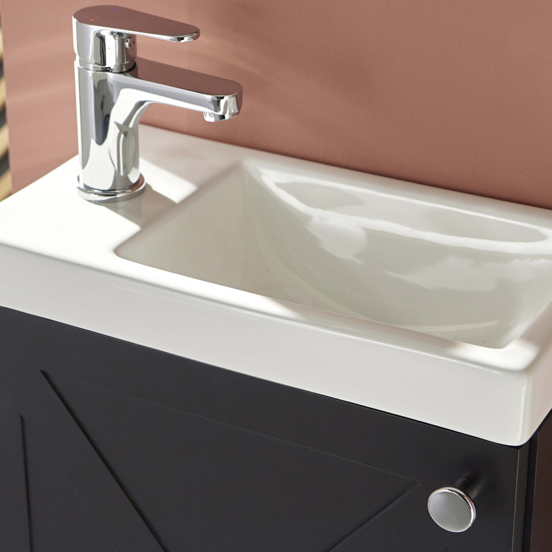 Meuble lave-mains noir carbone AVA