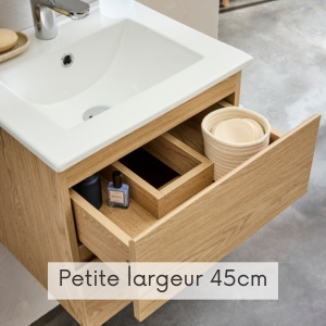 Meuble vasque de salle de bain petite largeur 45cm