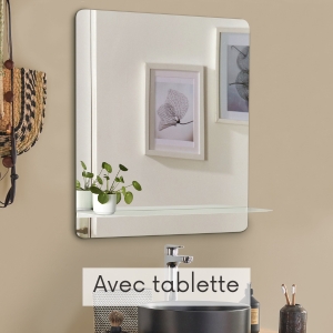 Miroir de salle de bain avec tablette