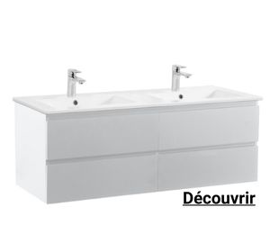 meuble double vasque salle de bain blanc