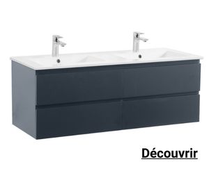 meuble double vasque salle de bain gris