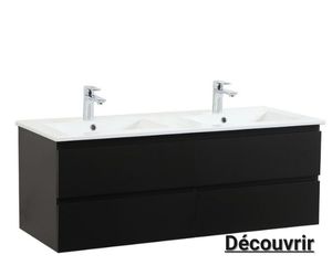 meuble double vasque salle de bain noir